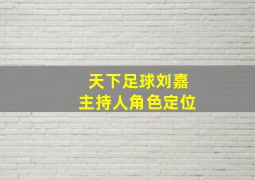 天下足球刘嘉主持人角色定位