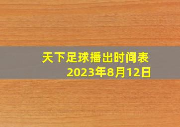 天下足球播出时间表2023年8月12日