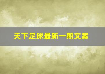 天下足球最新一期文案