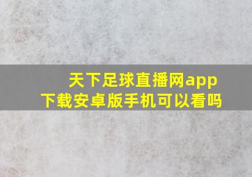 天下足球直播网app下载安卓版手机可以看吗