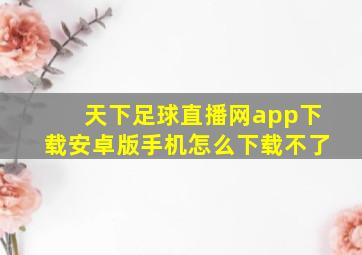 天下足球直播网app下载安卓版手机怎么下载不了