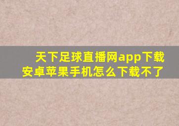 天下足球直播网app下载安卓苹果手机怎么下载不了