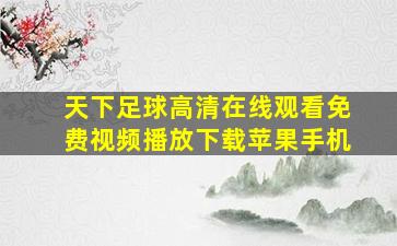 天下足球高清在线观看免费视频播放下载苹果手机