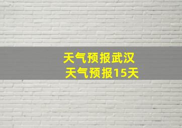 天气预报武汉天气预报15天