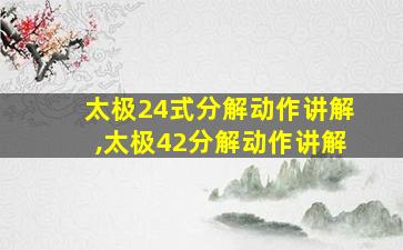 太极24式分解动作讲解,太极42分解动作讲解