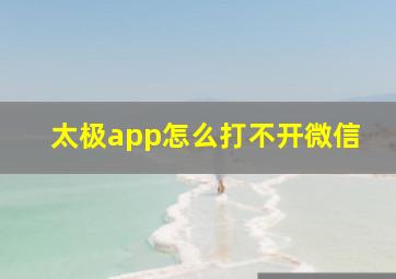 太极app怎么打不开微信