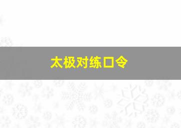 太极对练口令