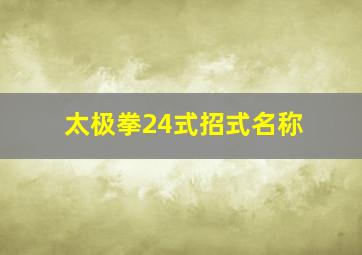 太极拳24式招式名称