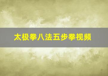 太极拳八法五步拳视频