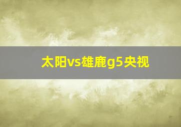 太阳vs雄鹿g5央视