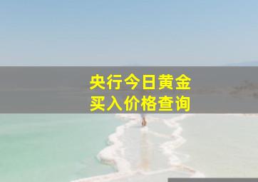 央行今日黄金买入价格查询