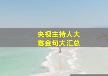 央视主持人大赛金句大汇总