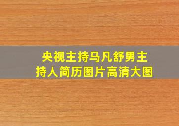 央视主持马凡舒男主持人简历图片高清大图