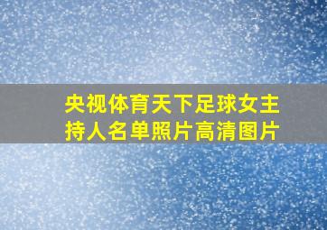 央视体育天下足球女主持人名单照片高清图片