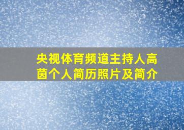 央视体育频道主持人高茵个人简历照片及简介