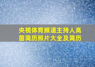 央视体育频道主持人高茵简历照片大全及简历