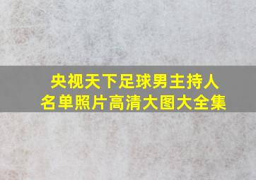 央视天下足球男主持人名单照片高清大图大全集