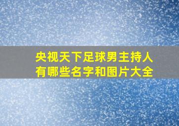 央视天下足球男主持人有哪些名字和图片大全