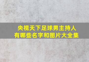 央视天下足球男主持人有哪些名字和图片大全集