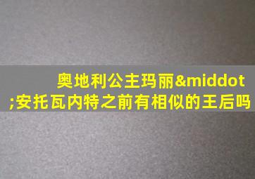 奥地利公主玛丽·安托瓦内特之前有相似的王后吗