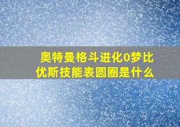 奥特曼格斗进化0梦比优斯技能表圆圈是什么