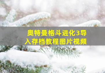 奥特曼格斗进化3导入存档教程图片视频