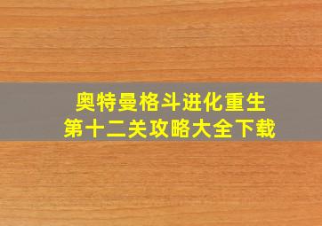 奥特曼格斗进化重生第十二关攻略大全下载