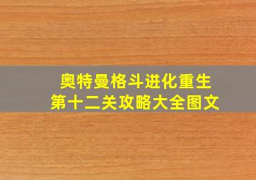 奥特曼格斗进化重生第十二关攻略大全图文