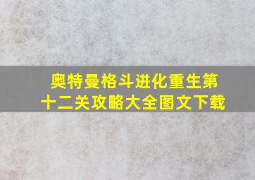 奥特曼格斗进化重生第十二关攻略大全图文下载