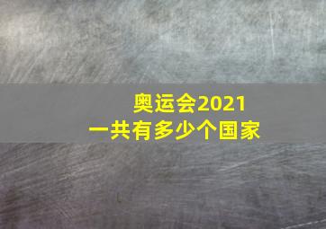 奥运会2021一共有多少个国家