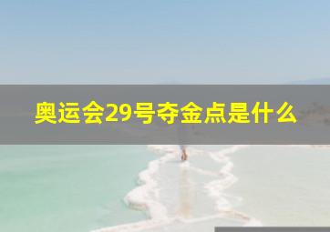 奥运会29号夺金点是什么