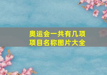 奥运会一共有几项项目名称图片大全