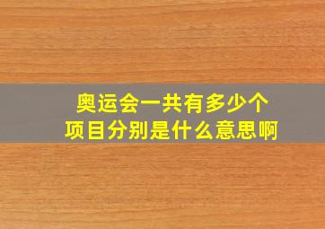 奥运会一共有多少个项目分别是什么意思啊