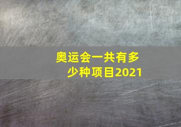 奥运会一共有多少种项目2021