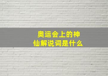 奥运会上的神仙解说词是什么