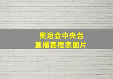 奥运会中央台直播赛程表图片