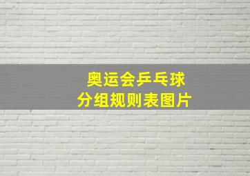 奥运会乒乓球分组规则表图片