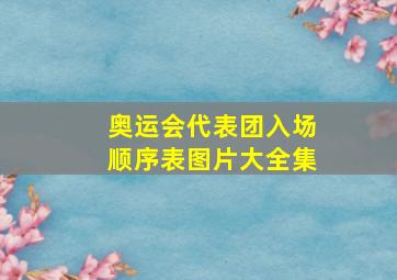 奥运会代表团入场顺序表图片大全集