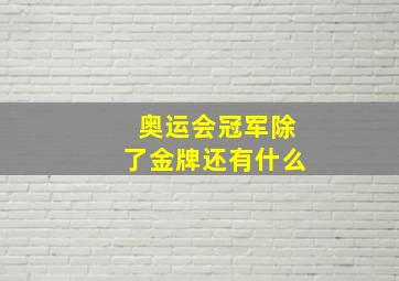 奥运会冠军除了金牌还有什么