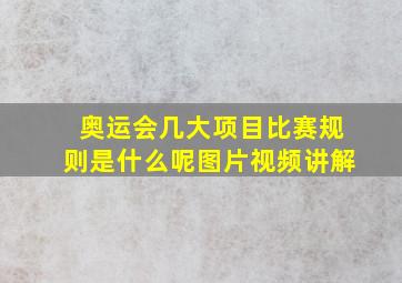 奥运会几大项目比赛规则是什么呢图片视频讲解