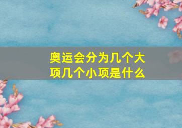 奥运会分为几个大项几个小项是什么