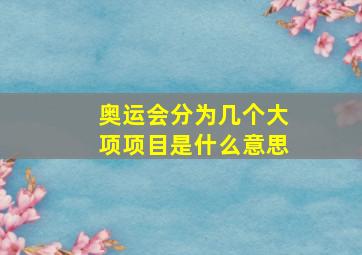 奥运会分为几个大项项目是什么意思