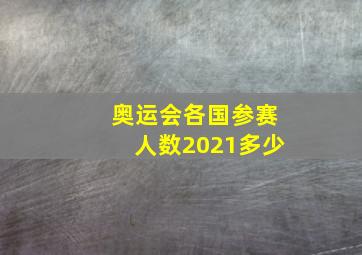 奥运会各国参赛人数2021多少