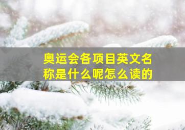 奥运会各项目英文名称是什么呢怎么读的