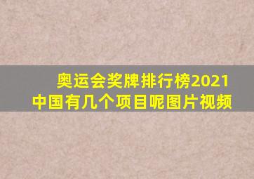 奥运会奖牌排行榜2021中国有几个项目呢图片视频