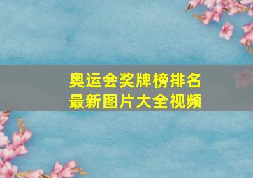 奥运会奖牌榜排名最新图片大全视频