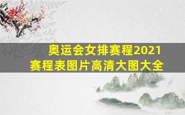 奥运会女排赛程2021赛程表图片高清大图大全