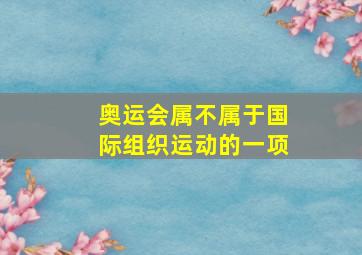 奥运会属不属于国际组织运动的一项