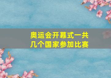 奥运会开幕式一共几个国家参加比赛