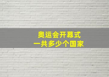 奥运会开幕式一共多少个国家